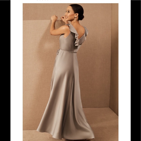 SACHIN &BABI Tansy Satin Charmeuse Maxi Dress (Color dirty dove) - Picture 2 of 4